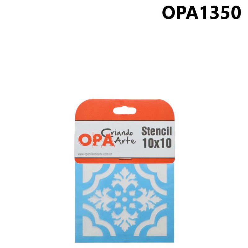 Stencil-Simples-de-Acetato-para-Pintura-10x10cm-Ref.-OPA-1350-Ladrilho-Trevo-OPA--01-unidade-