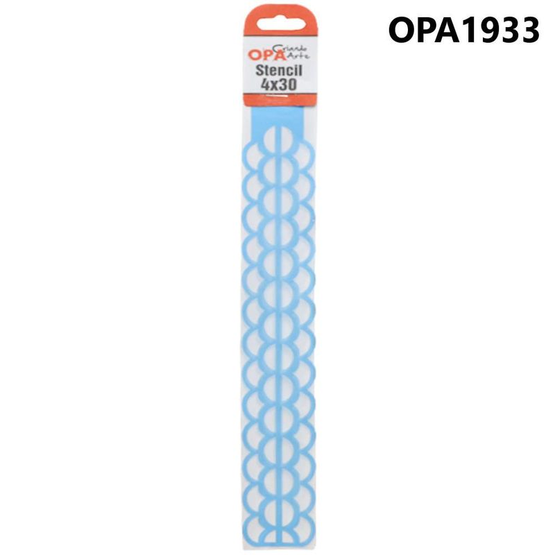 Stencil Simples de Acetato para Pintura 4x30cm Ref. OPA 1933 Trança OPA (01 unidade)