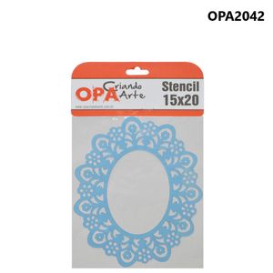 Stencil Simples de Acetato para Pintura 15x20cm Ref. OPA 2042 Negativo Moldura Renda OPA (01 unidade)