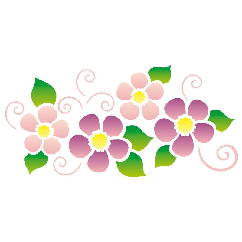 Stencil-Simples-de-Acetato-para-Pintura-7x15cm-Ref.-OPA-1962-Flores-Arabesco-OPA--01-unidade-