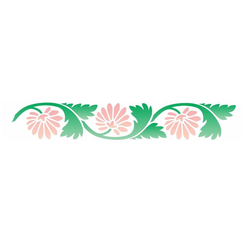 Stencil-Simples-de-Acetato-para-Pintura-6x30cm-Ref.-OPA-2614-Folhas-e-Flor-Leque-OPA--01-unidade-