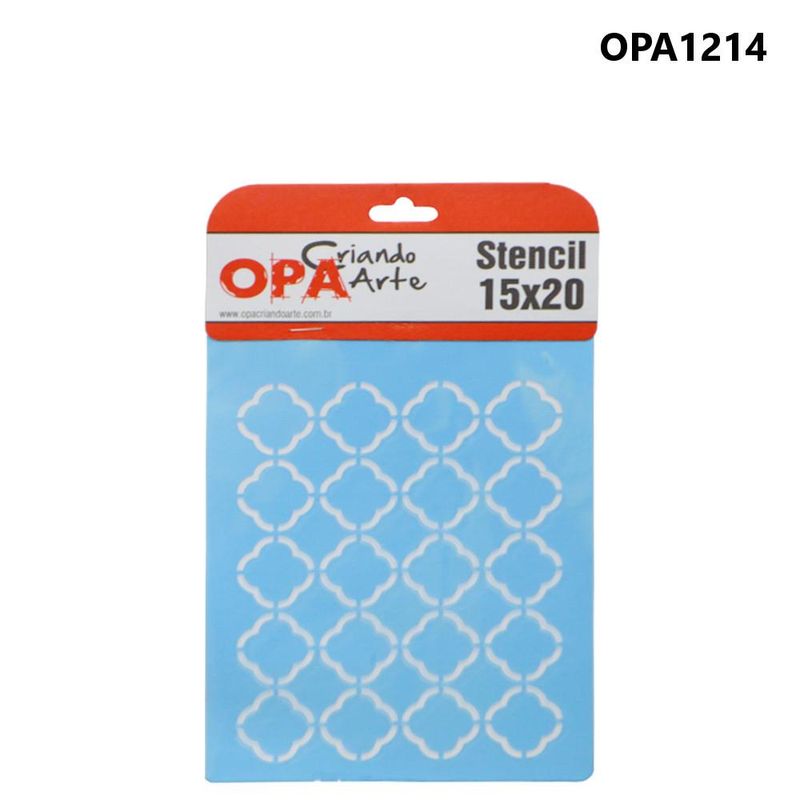 Stencil-Simples-de-Acetato-para-Pintura-15x20cm-Ref.-OPA-1214-Estamparia-Grade-Flor-OPA--01-unidade-