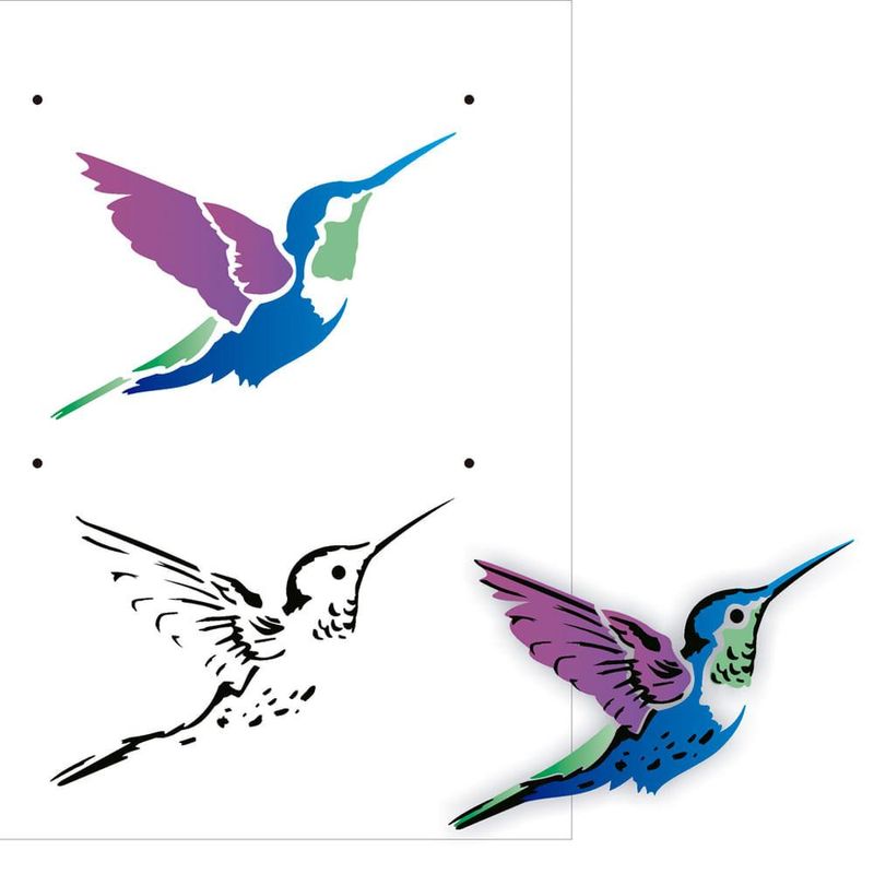 Stencil-Simples-de-Acetato-para-Pintura-15x20cm-Ref.-OPA-2165-Beija-Flor-OPA--01-unidade-