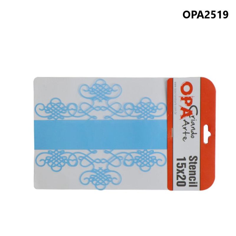 Stencil Simples de Acetato para Pintura 15x20cm Ref. OPA 2519 Negativo Moldura Arabesco II OPA (01 unidade)