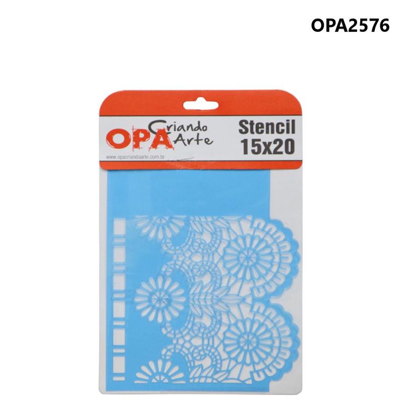 Stencil-Simples-de-Acetato-para-Pintura-15x20cm-Ref.-OPA-2576-Negativo-Renda-I-OPA--01-unidade-