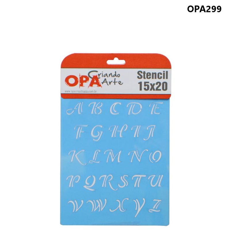 Stencil Simples de Acetato para Pintura 15x20cm Ref. OPA 299 Alfabeto Clássico OPA (01 unidade)