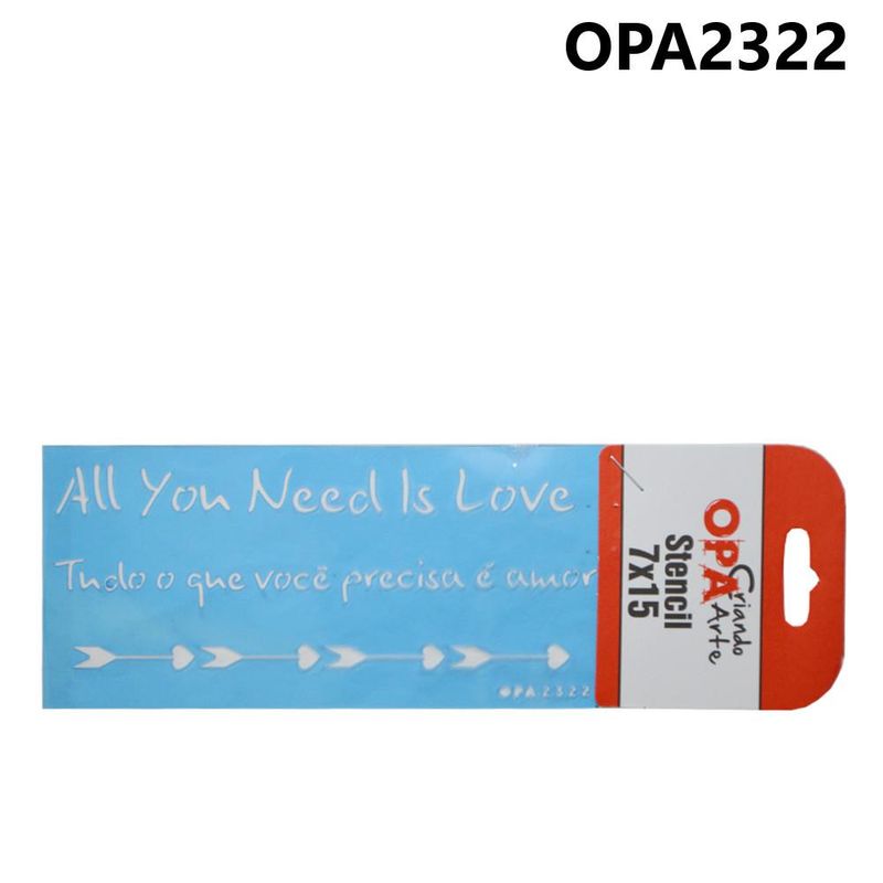 Stencil-Simples-de-Acetato-para-Pintura-7x15cm-Ref.-OPA-2322-Frases-All-You-Need-Ls-Love-OPA--01-unidade-