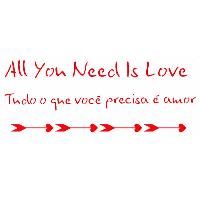 Stencil-Simples-de-Acetato-para-Pintura-7x15cm-Ref.-OPA-2322-Frases-All-You-Need-Ls-Love-OPA--01-unidade-