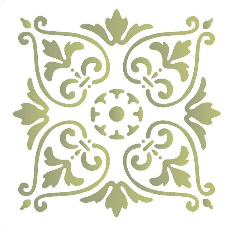Stencil Simples de Acetato para Pintura 15x20cm Ref. OPA 418 Arabesco Português OPA (01 unidade)