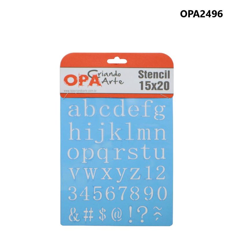 Stencil-Simples-de-Acetato-para-Pintura-15x20cm-Ref.-OPA-2496-Alfabeto-Reto-Minusculo-OPA--01-unidade-