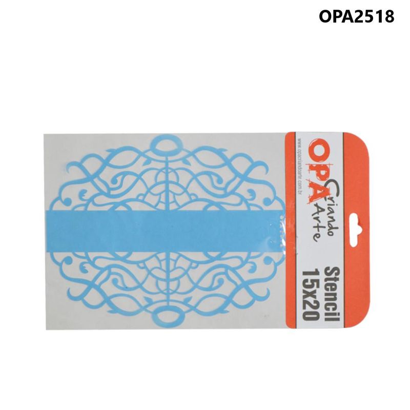 Stencil-Simples-de-Acetato-para-Pintura-15x20cm-Ref.-OPA-2518-Negativo-Moldura-Arabesco-I-OPA--01-unidade-