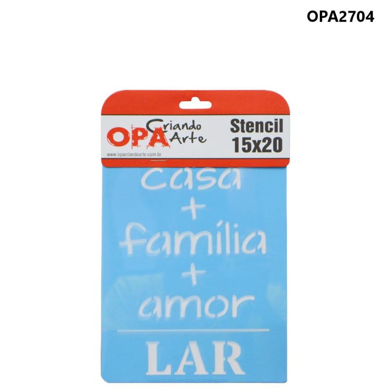 Stencil-Simples-de-Acetato-para-Pintura-15x20cm-Ref.-OPA-2704-Frase-casa-familia-amor-LAR-OPA--01-unidade-