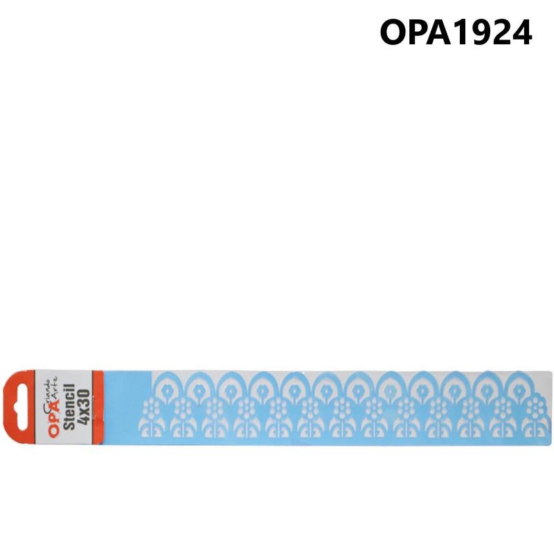Stencil Simples de Acetato para Pintura 4x30cm Ref. OPA 1924 Flor e Arco OPA (01 unidade)