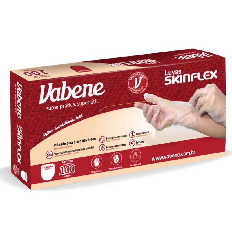 Luvas de Segurança Skinflex Tamanho P 7" Vabene (100 unidades)