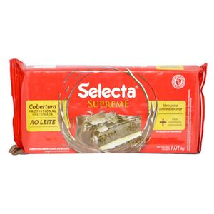 Cobertura Fracionada Sabor Chocolate ao Leite Selecta Supreme Duas Rodas (1.01kg)