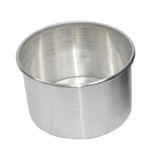 Forma de Alumínio Redonda Alta Reta para Bolo com Fundo Fixo 15x10cm Alumínio Circular (01 unidade)