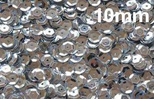 Lantejoula Metálica 10mm Ref. 10 Prata Lantecor (100 gramas)
