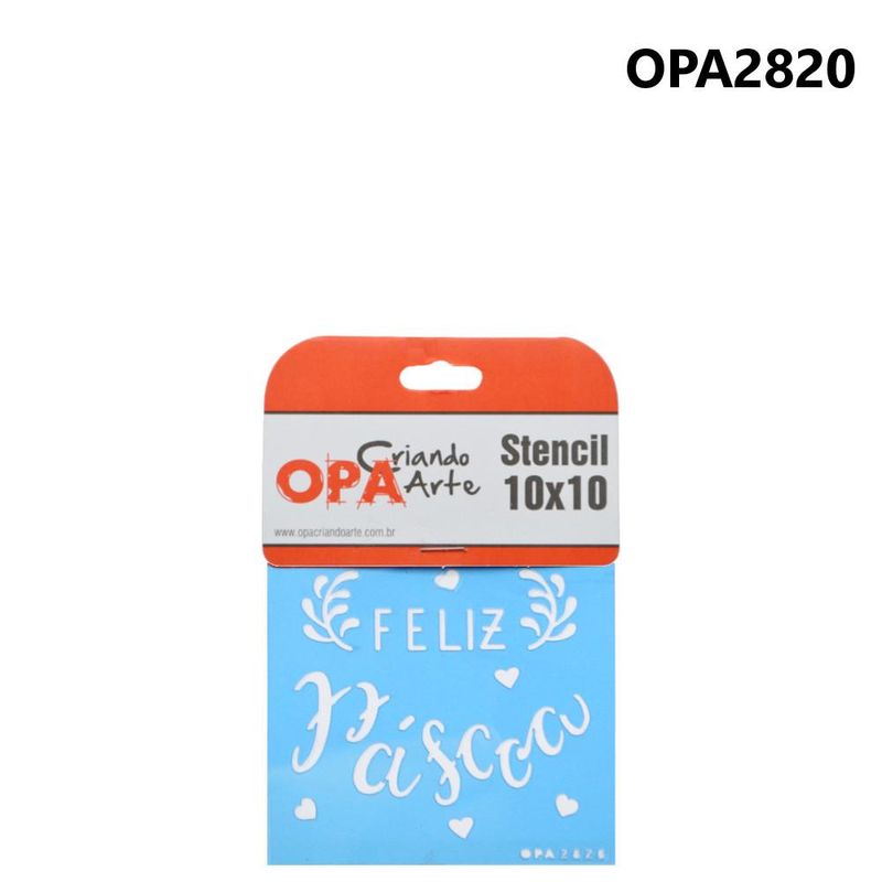 Stencil Simples de Acetato para Pintura 10x10cm Ref. OPA 2820 Feliz Páscoa I OPA (01 unidade)