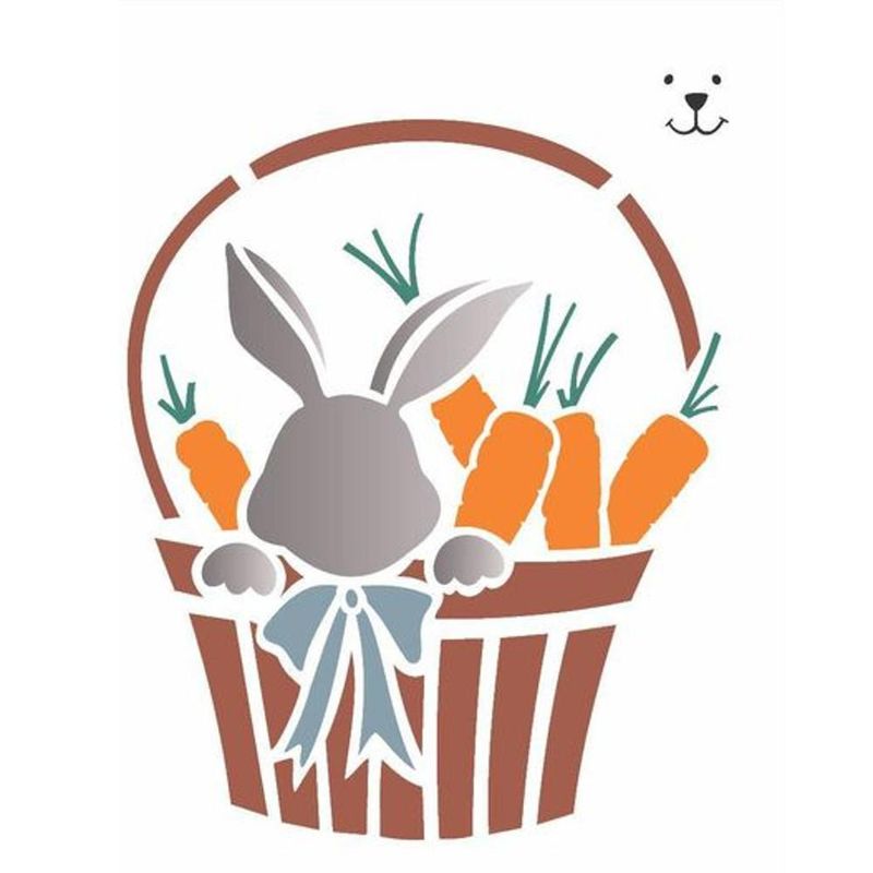 Stencil Simples de Acetato para Pintura 20x25cm Ref. OPA 1908 Cesta Coelho OPA (01 unidade)