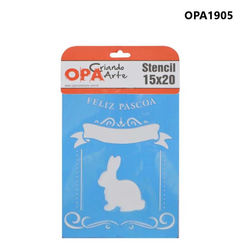 Stencil Simples de Acetato para Pintura 15x20cm Ref. OPA 1905 Placa Páscoa OPA (01 unidade)