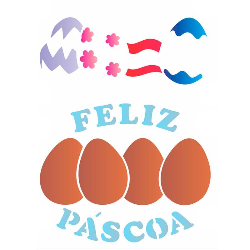 Stencil Simples de Acetato para Pintura 15x20cm Ref. OPA 1910 Feliz Páscoa OPA (01 unidade)