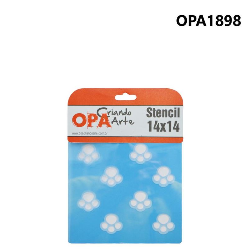 Stencil Duplo de Acetato para Pintura 14x14cm Ref. OPA 1898 Patinhas OPA (01 unidade)