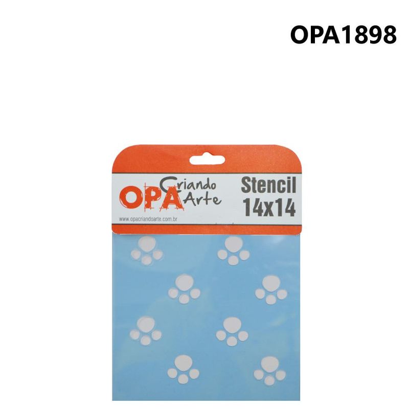 Stencil Duplo de Acetato para Pintura 14x14cm Ref. OPA 1898 Patinhas OPA (01 unidade)