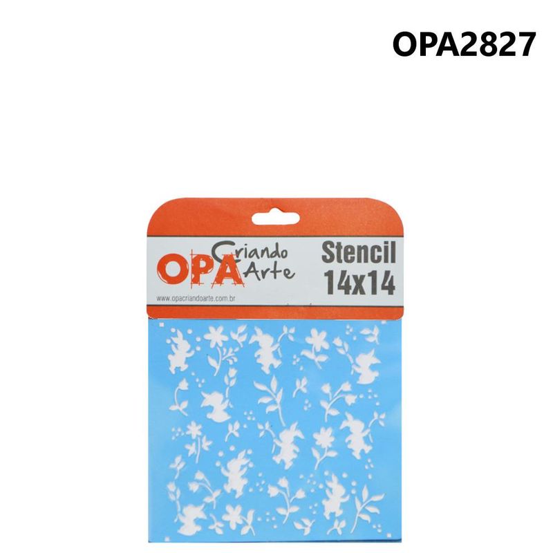 Stencil Simples de Acetato para Pintura 14x14cm Ref. OPA 2827 Estamparia Coelhos I OPA (01 unidade)