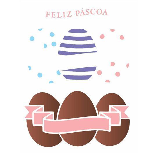 Stencil Simples de Acetato para Pintura 20x25cm Ref. OPA 1909 Ovos OPA (01 unidade)