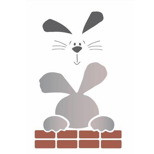 Stencil Simples de Acetato para Pintura 15x20cm Ref. OPA 1903 Coelho no Muro OPA (01 unidade)