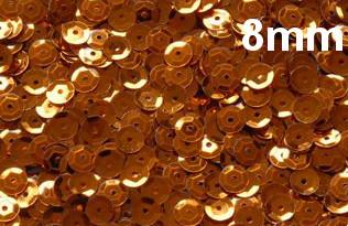 Lantejoula Metálica 8mm Ref. 210 Cobre Lantecor (100 gramas)