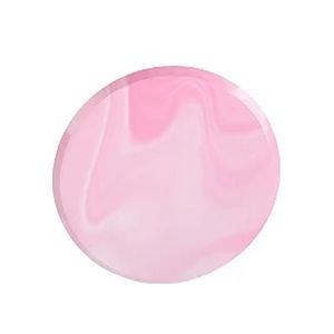 Prato de Papel Marmorizado Rosa Bebê 18cm Silver Festas (8 unidades)