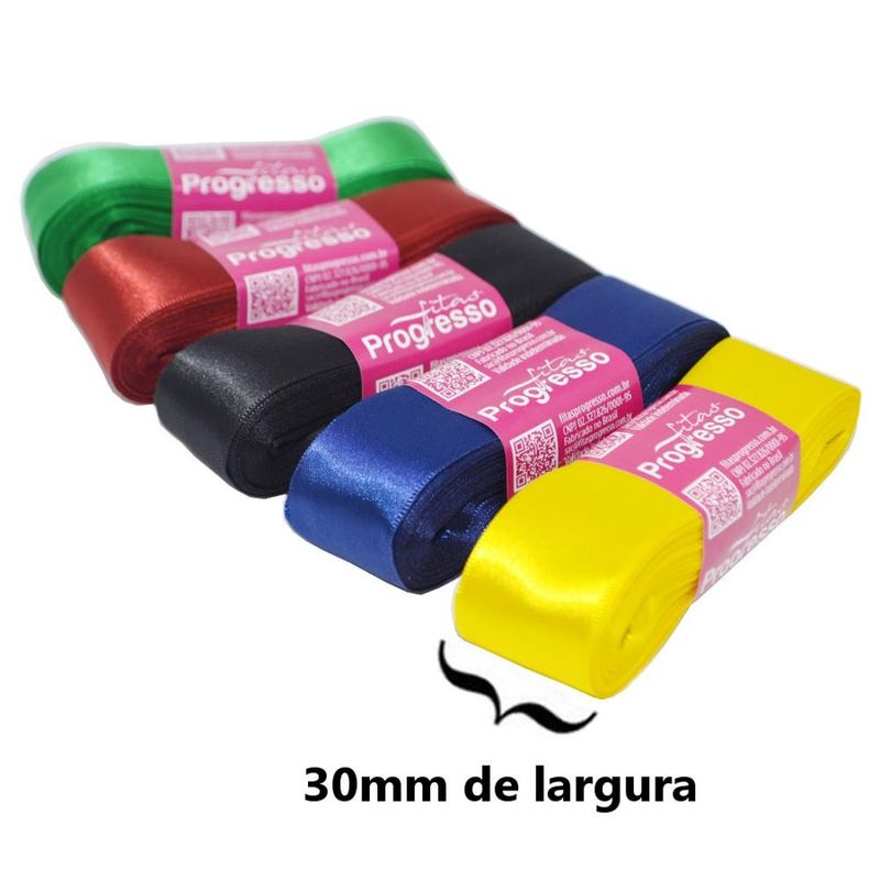 Fita de Cetim CF007 Progresso (10 metros)-209-vermelho-30mm