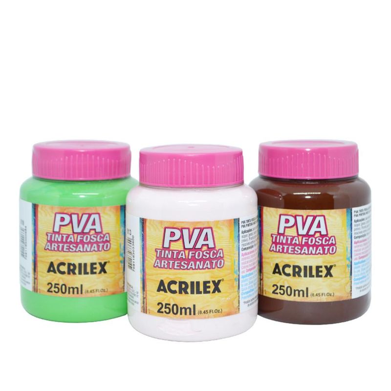 Tinta PVA Fosca para Artesanato 250ml Acrilex (01 unidade)-503-azul-celeste