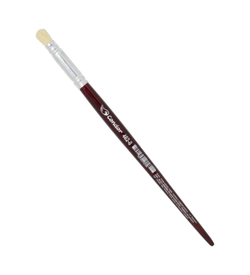 Pincel Artístico Redondo Pituá Cerdas Alvejadas Naturais Ref. 462 Condor (01 unidade)-Nº-0