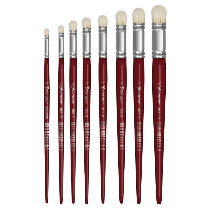 Pincel Artístico Redondo Pituá Cerdas Alvejadas Naturais Ref. 462 Condor (01 unidade)-Nº-0