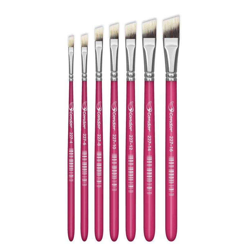 Pincel Artístico Chanfrado Ponta Filamento Sintético Toray Gris Ref. 227 Condor (01 unidade)-Nº-04