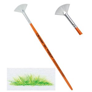Pincel Artístico Leque Ponta Filamento Sintético Especial Branco Ref. 328 Condor (01 unidade)