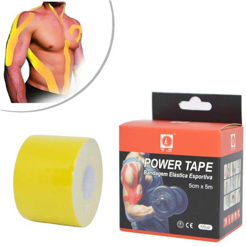 Bandagem-Elastica-Esportiva-Amarela-5cm-x-5mts-Power-Tape-QIZHOU--01-unidade-