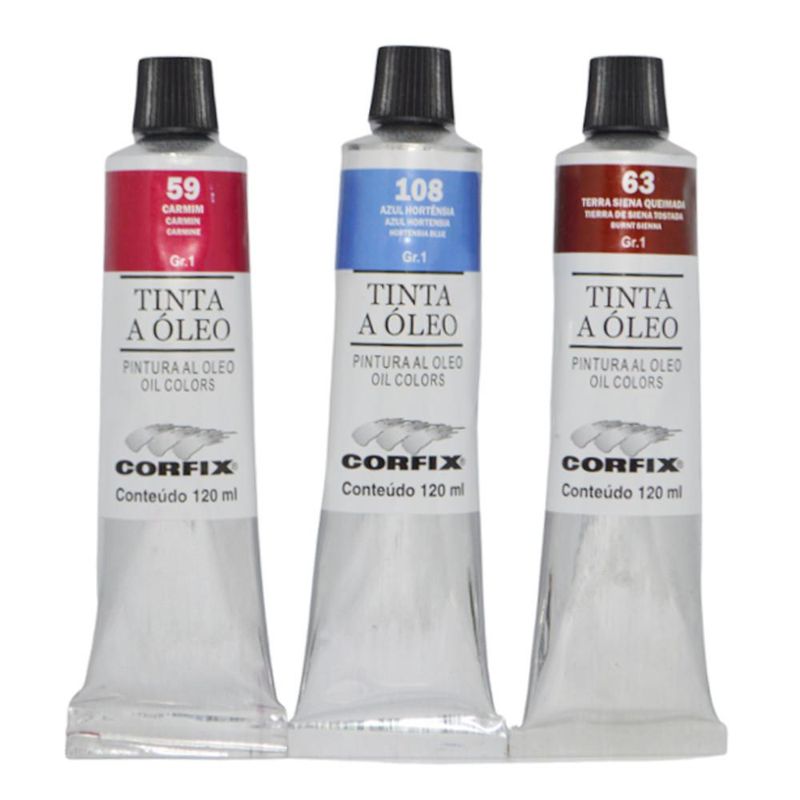 Tinta a Óleo Linha Artística e Artesanato GR 1 120ml Corfix (01 unidade)-102-branco-titanio