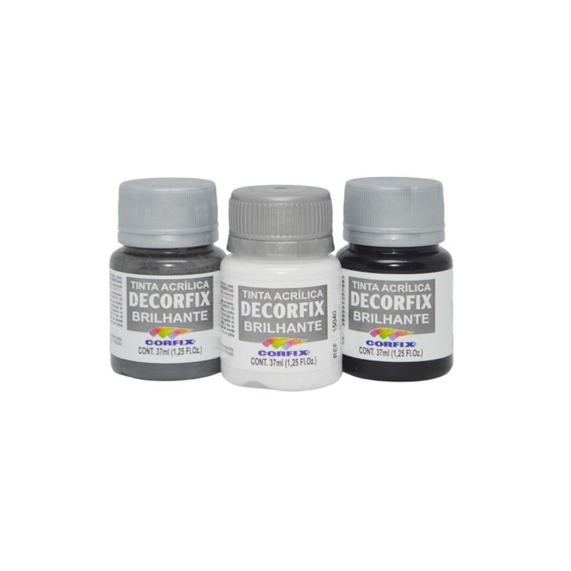 Tinta Acrílica Decorfix Brilhante 37ml Corfix (01 unidade)-301-branco