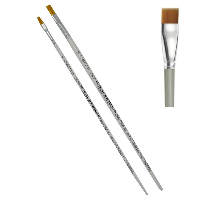 Pincel-Artistico-Formato-Chato-C--Cabo-Branco-Filamento-Sintetico-Dourado-Ref.-C525-Castelo-da-Arte--01-unidade--2