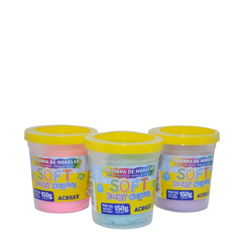 Massinha de Modelar Soft Baby Colors 150gr Acrilex (1 unidade)-809-lilas-bebe