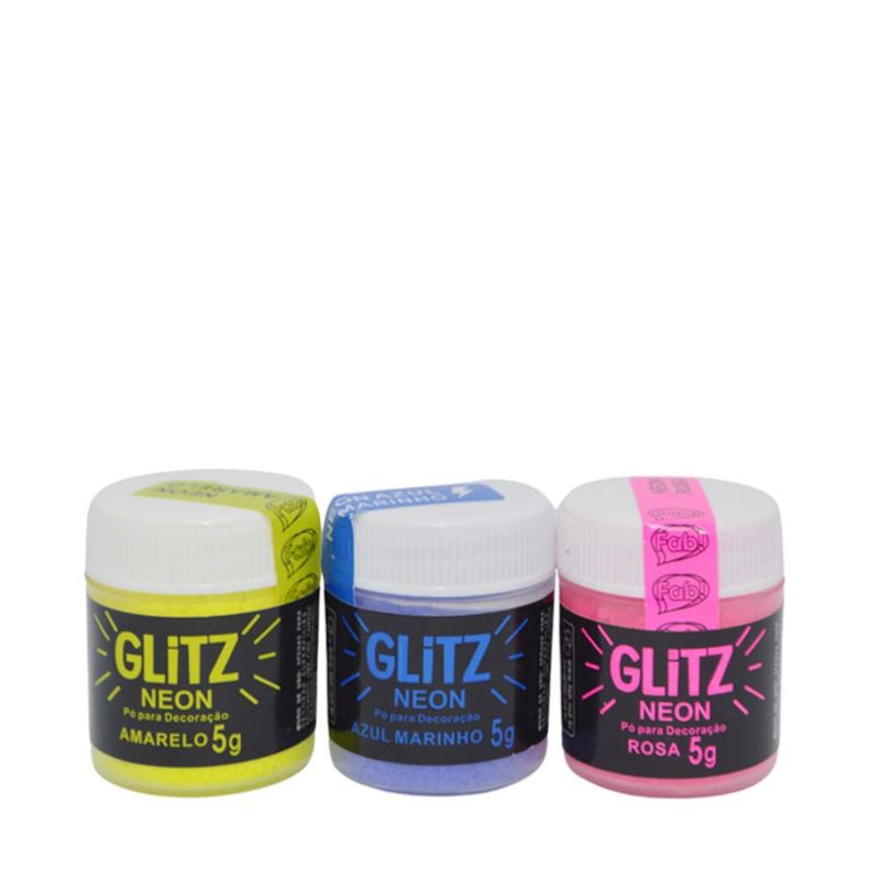 Pó para Decoração Glitz Neon 5gr Fab! (01unidade)-glitz-neon-azul-marinho