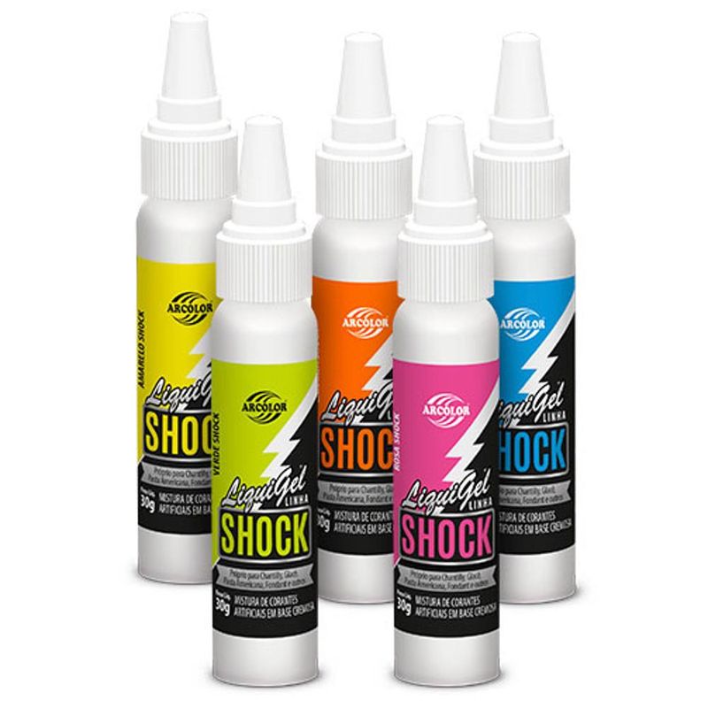 Corante Artificial LiquiGel Linha Shock 30gr Arcólor (01 unidade)-verde-shock