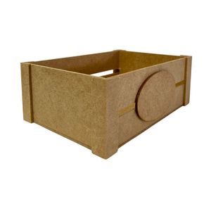 Cesta de MDF Caixotinho com Rótulo M Ref.: 13008 15x10,5x6,5cm Contraste (1 Unidade)