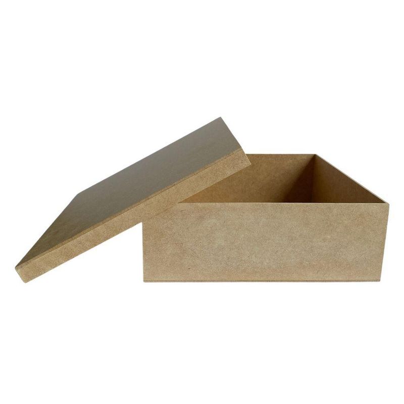 Caixa de MDF Tampa Sapato Quadrado 19x19cm Ref.: 19013 Contraste (01 Unidade)