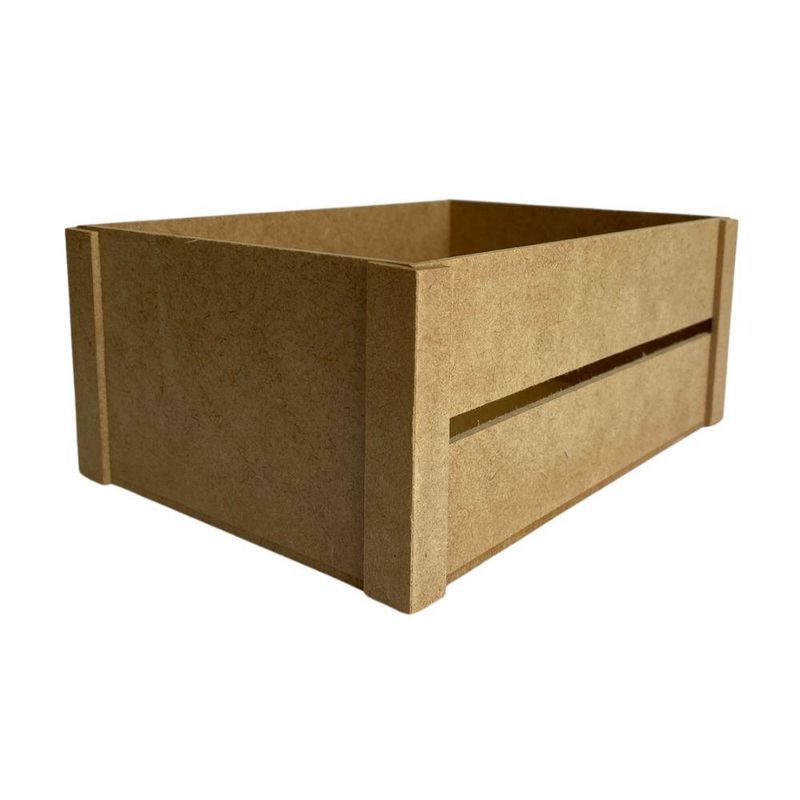Cesta de MDF Caixotinho GG Ref.: 13005 19x13,5x8,5cm Contraste (01 Unidade)