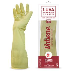 Luvas de Látex Ranhurada Flex Pro Line Cano Longo Tamanho G 9" Vabene (01 Par)