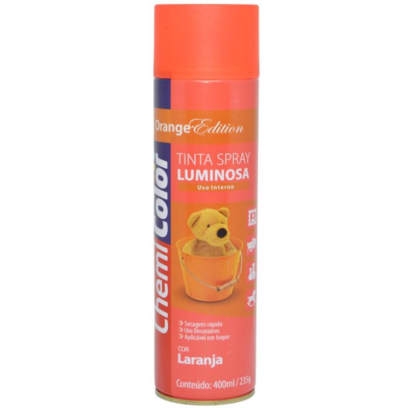 Tinta-em-Spray-Luminosa-Uso-Interno-Chemi-Color-Edition-Laranja-400ml-Baston--01-unidade-